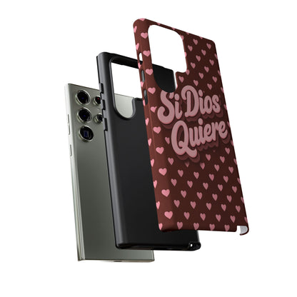 Si Dios Quiere Phone Case Latina Aesthetic Pink Hearts iPhone Samsung