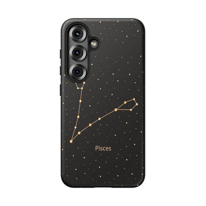 Pisces Zodiac Constellation Phone Case – Luxe Gold Celestial Cover