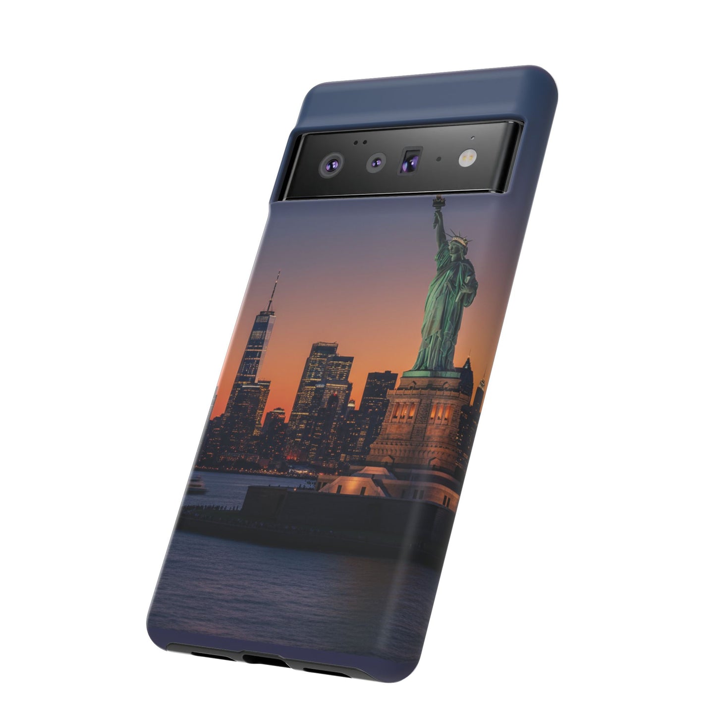 Statue of Liberty Sunset Phone Case – New York City Skyline Travel Aesthetic Tough Case