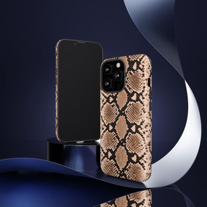 Snake Print Phone Case – Brown Python Pattern Slim Protective Cover for Iphone, Samsung Galaxy and Pixel