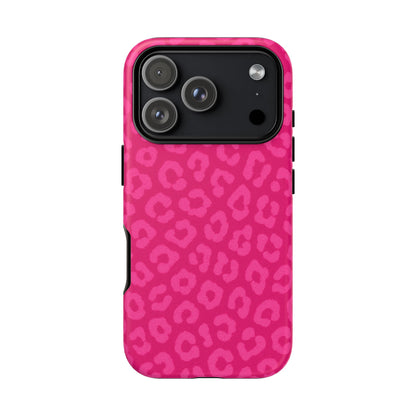 Hot Pink Leopard Print Phone Case – Bold Coquette Leopard Tough Case