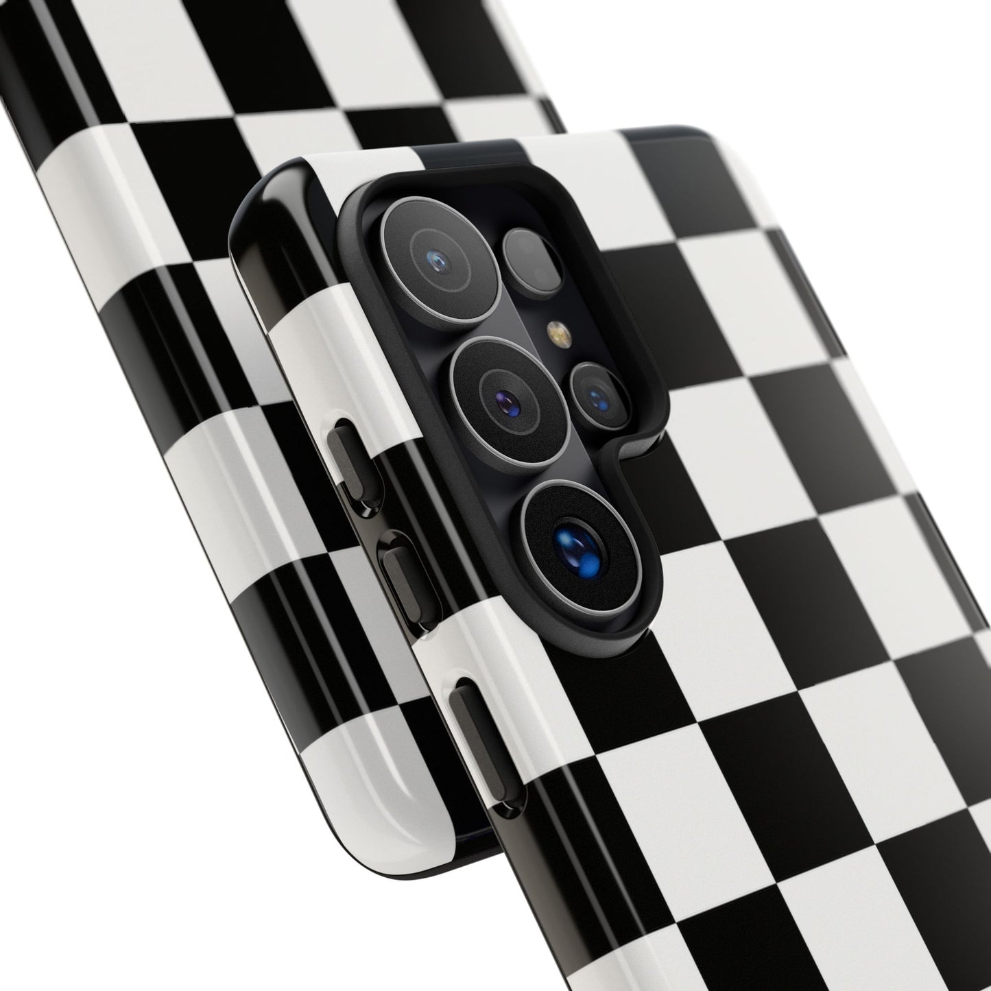 Black & White Checkerboard Phone Case – Classic Aesthetic Tough Protective Case for Iphone, Samsung Galaxy and Pixel