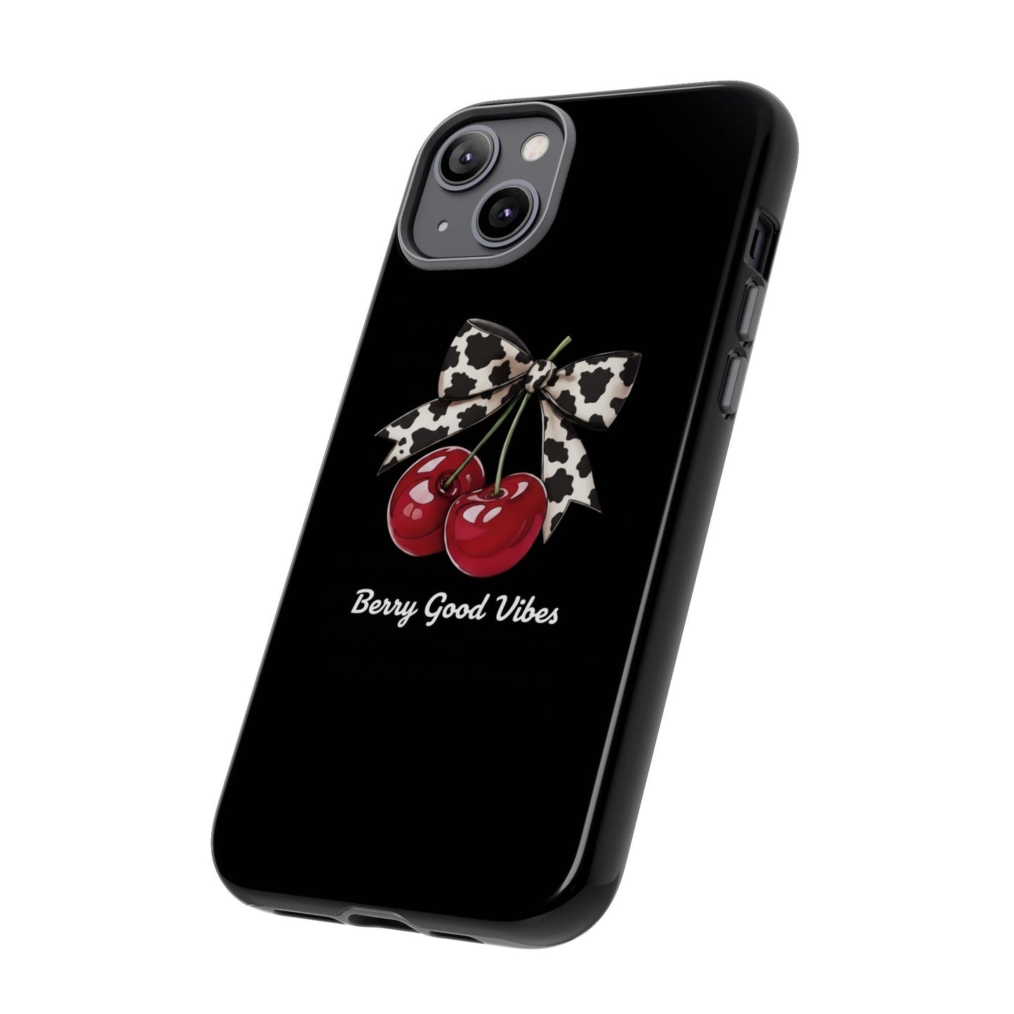 Cherry Cow Print Phone Case | Coquette Bow Aesthetic iPhone & Samsung Tough Case
