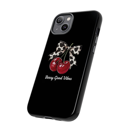 Cherry Cow Print Phone Case | Coquette Bow Aesthetic iPhone & Samsung Tough Case