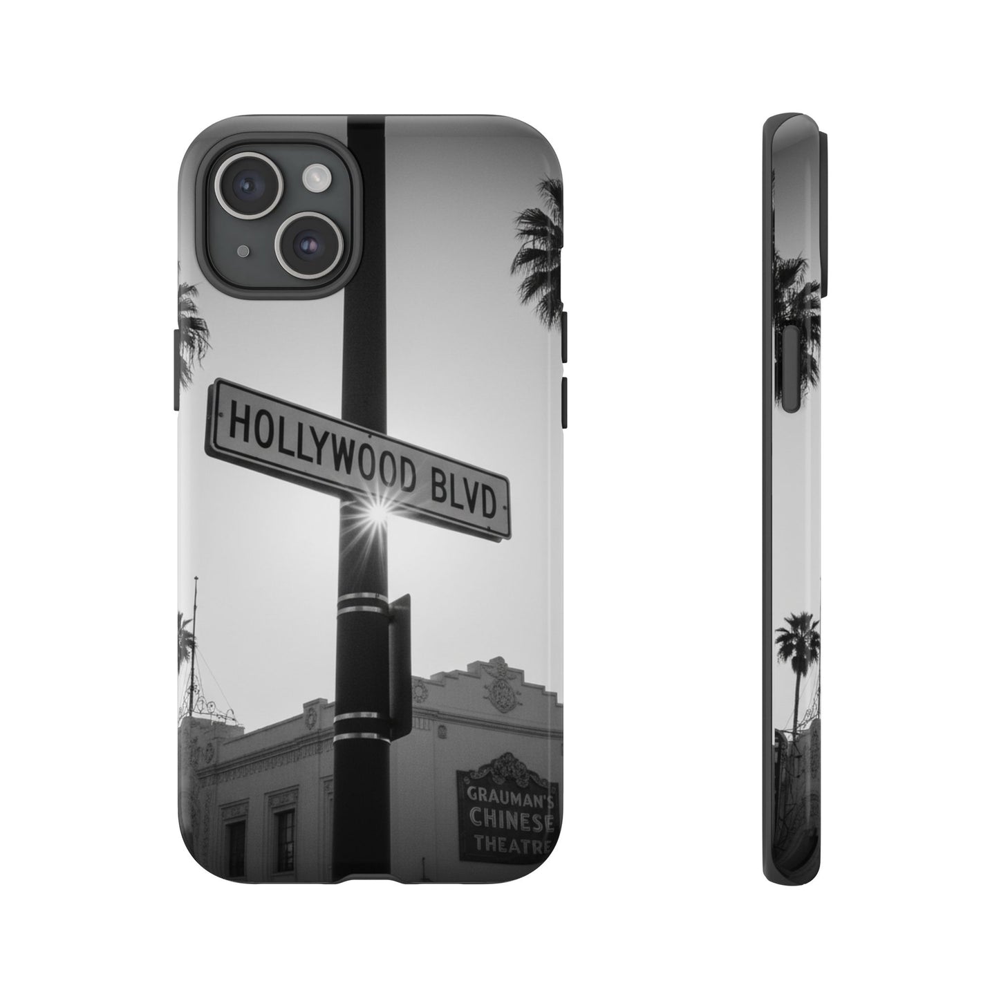 Hollywood Blvd Phone Case | Vintage Los Angeles Street Sign | Black & White LA Aesthetic