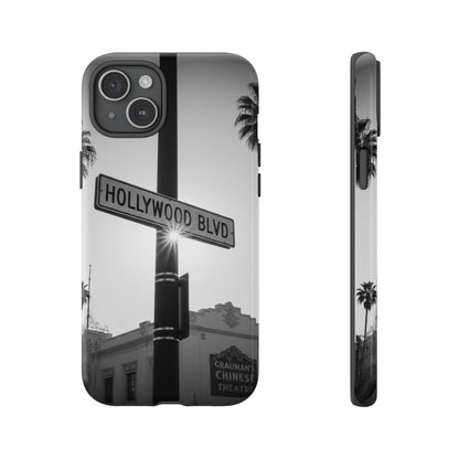 Hollywood Blvd Phone Case | Vintage Los Angeles Street Sign | Black & White LA Aesthetic