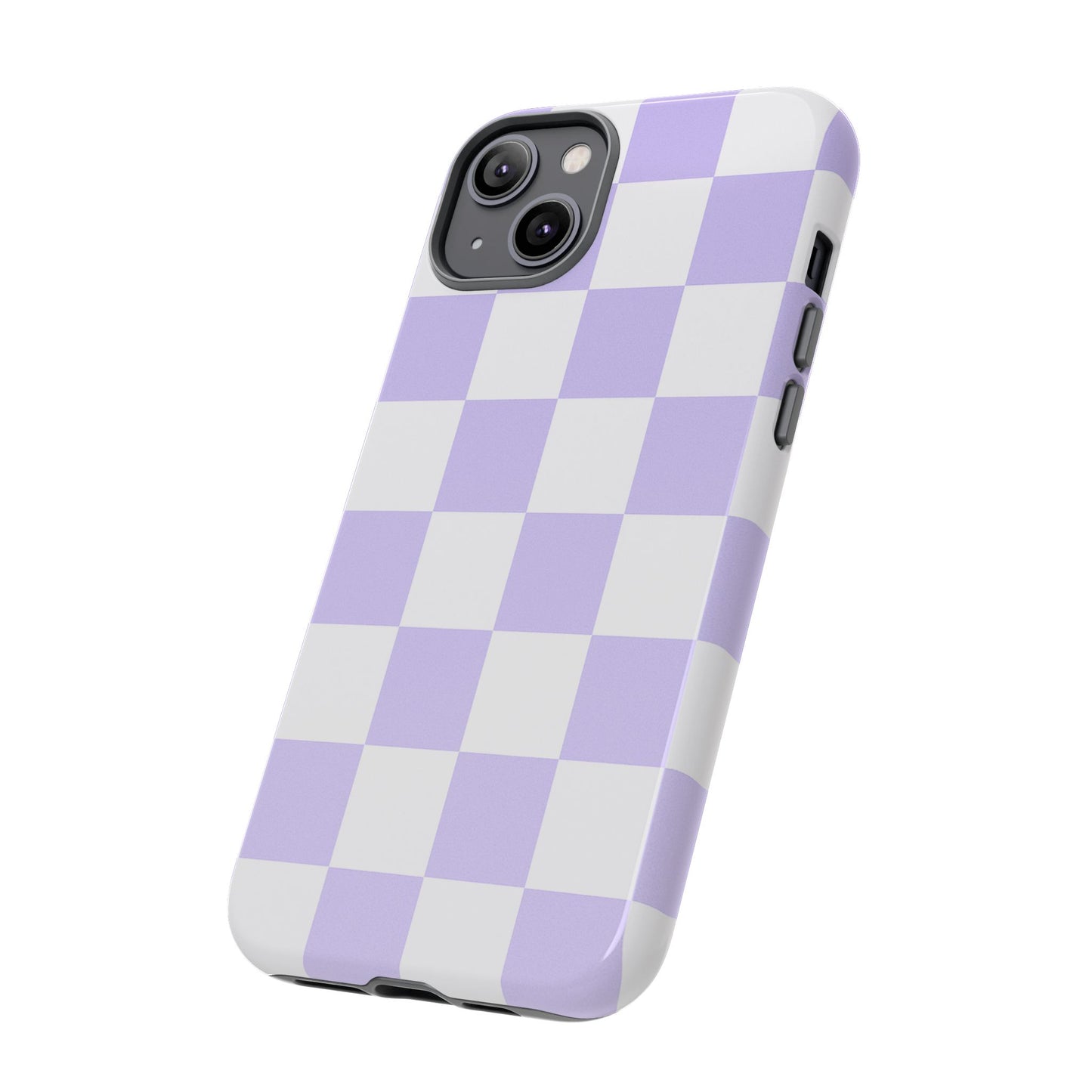 Lavender Checkerboard Phone Case | Pastel Aesthetic Checkered iPhone & Samsung Tough Case