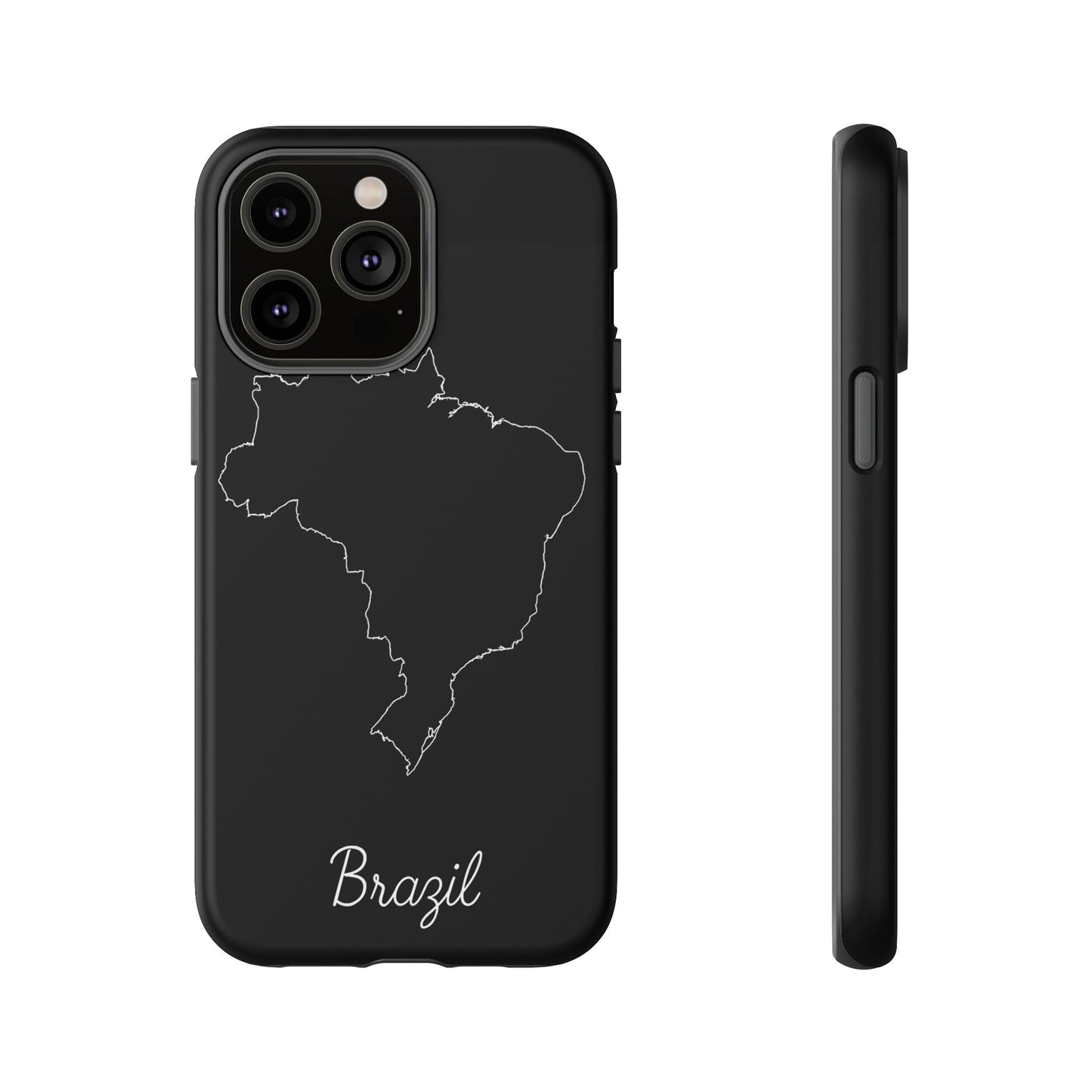 Brazil Outline Phone Case – Minimal Country Map Tough Case (iPhone, Samsung, Pixel)