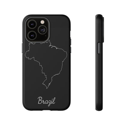 Brazil Outline Phone Case – Minimal Country Map Tough Case (iPhone, Samsung, Pixel)