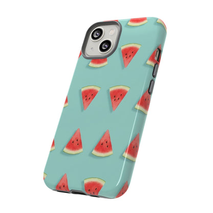Watermelon Phone Case – Pastel Blue Summer Fruit Tough Case (iPhone, Samsung, Pixel)