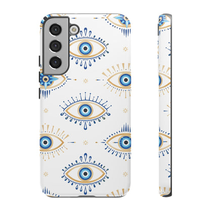 Blue Evil Eye Phone Case – Protective Slim Shockproof Cover for Iphone, Samsung Galaxy and Pixel