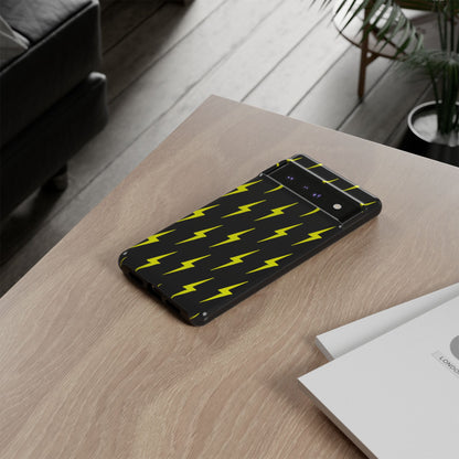 Yellow Lightning Bolt Tough Phone Case | Bold Electric Pattern Case for Iphone, Samsung Galaxy and Pixel