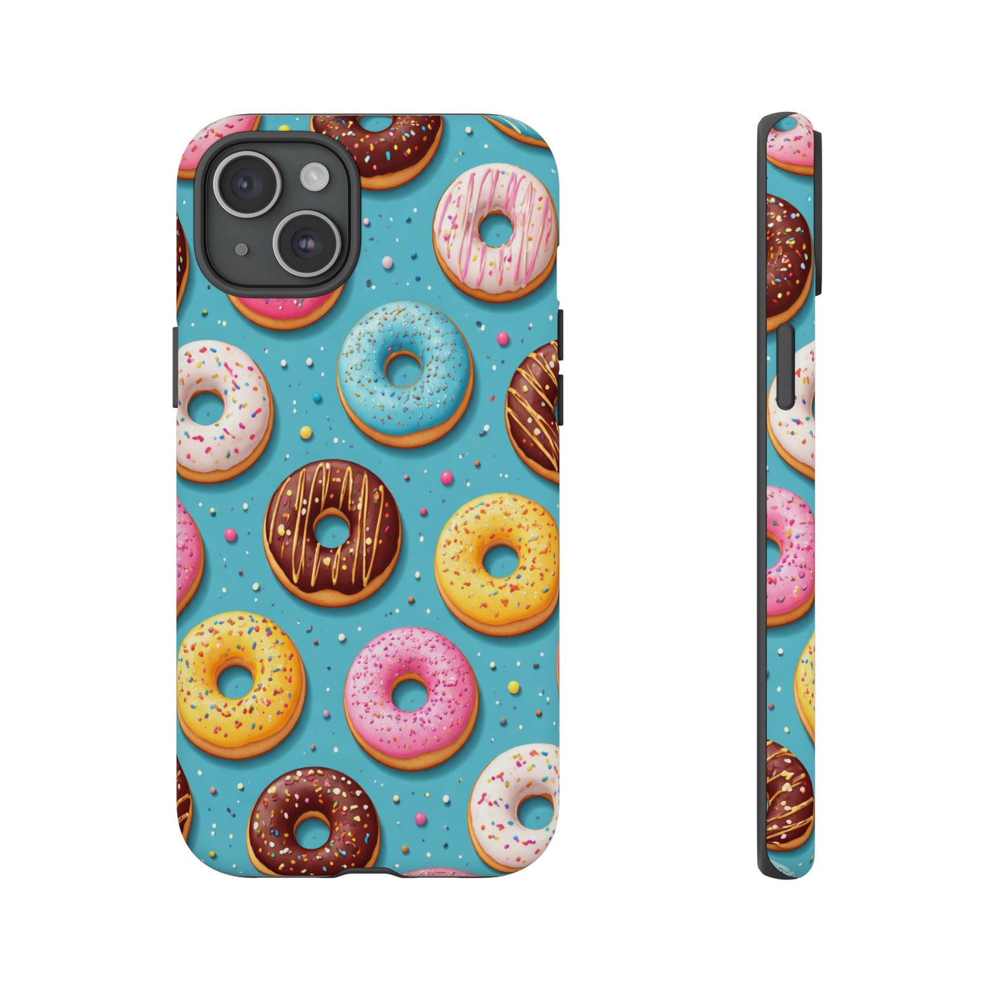 Cute Donut Pattern Phone Case – Colorful Sprinkles Dessert Design for Iphone, Samsung Galaxy and Pixel