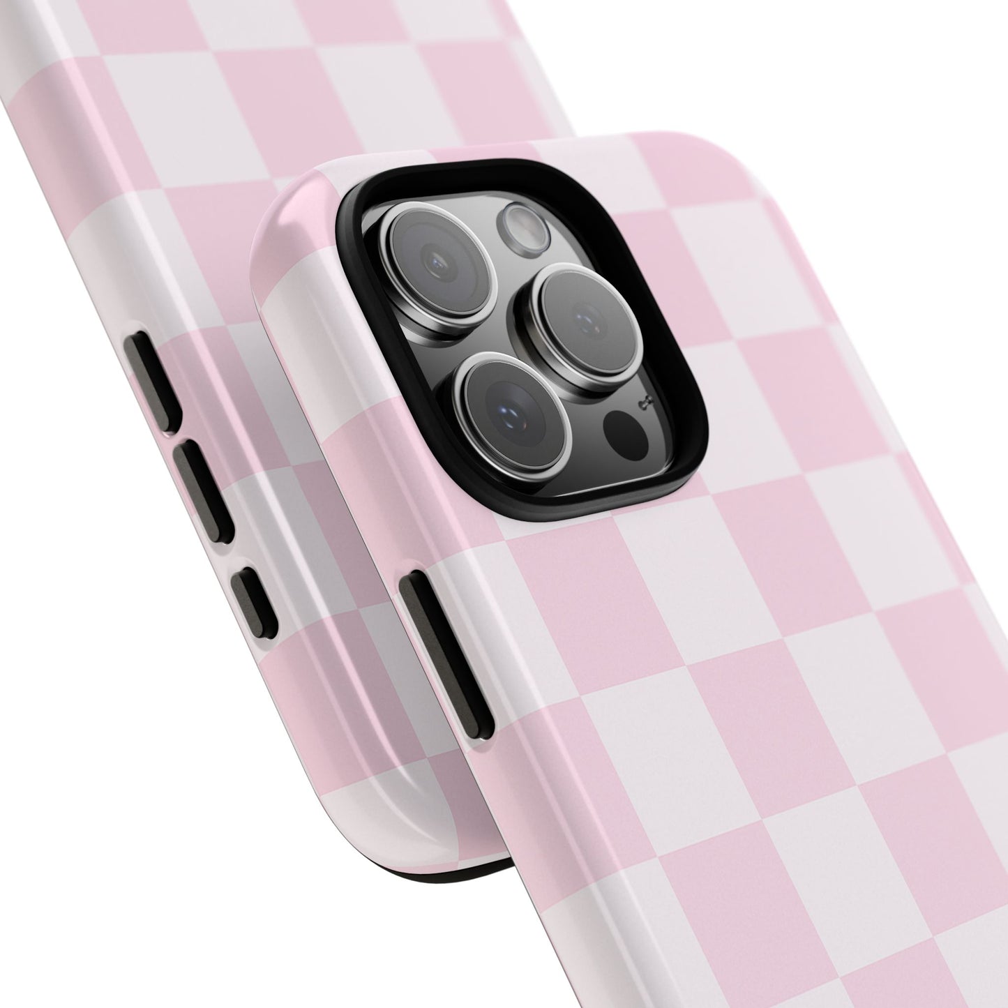 Pink Checkerboard Phone Case | Aesthetic Tough Protective Case