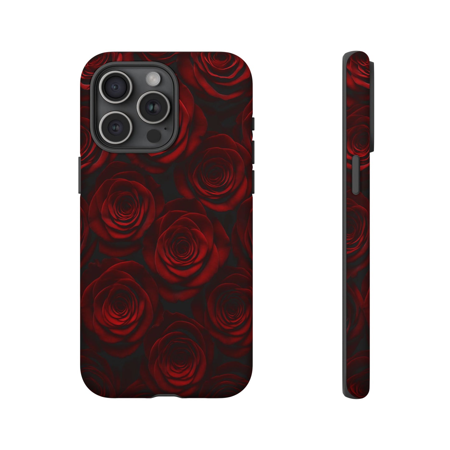 Dark Red Rose Phone Case – Gothic Floral Tough Case (iPhone, Samsung, Pixel)