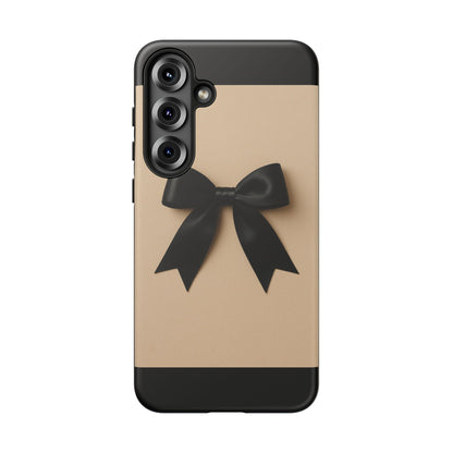 Black Bow Phone Case | Elegant Coquette Bow Design | Chic Neutral Tough Case for iPhone & Samsung