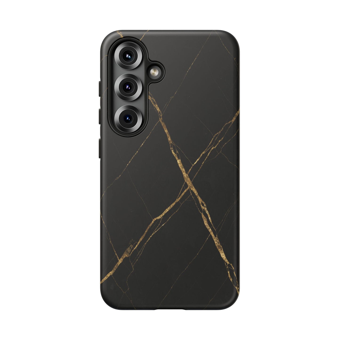Black Marble Phone Case with Gold Veins – Luxury Minimal Aesthetic Tough Case