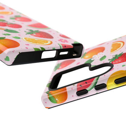 Fruit Phone Case – Tough Shockproof, Strawberry Cherry Citrus Summer Design for Iphone, Samsung Galaxy and Pixel