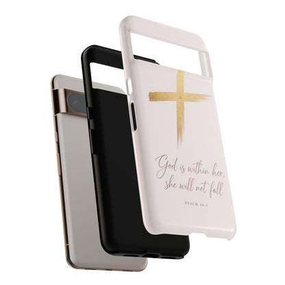Psalm 46:5 God Is Within Her Christian Cross Phone Case Faith Gift