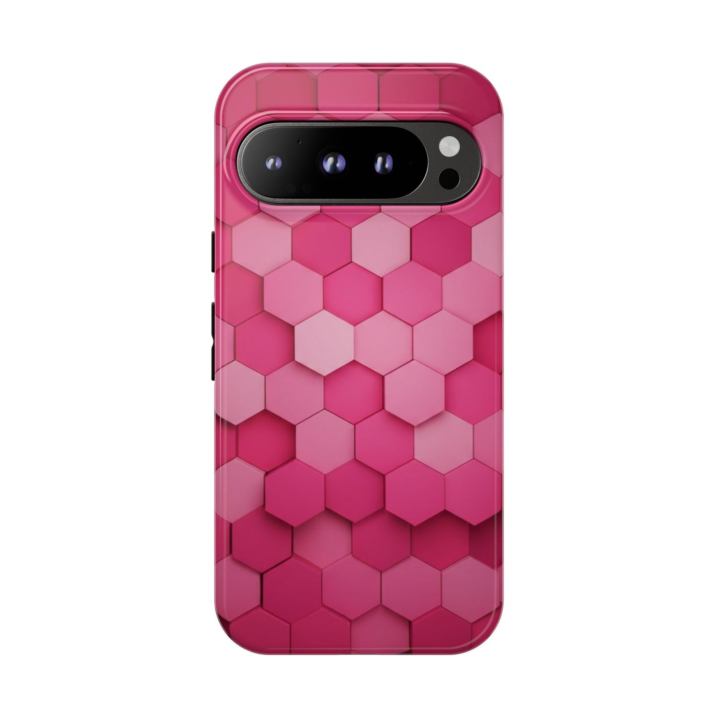 Hot Pink Hexagon Phone Case | Honeycomb Geometric Aesthetic | Cute Pink iPhone & Samsung Tough Protective Case
