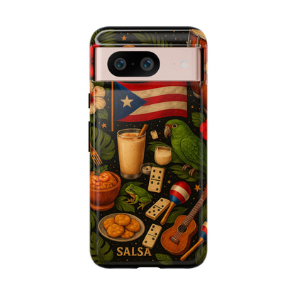 Puerto Rican Culture Phone Case | Boricua Icons Caribbean Aesthetic Tough Protective Case