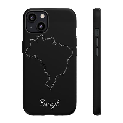 Brazil Outline Phone Case – Minimal Country Map Tough Case (iPhone, Samsung, Pixel)