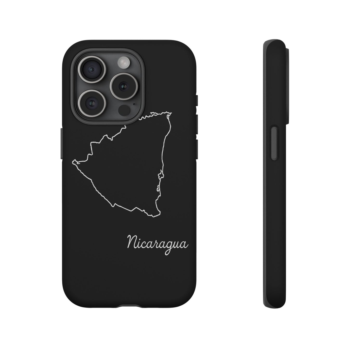 Nicaragua Outline Phone Case – Minimal Country Map Tough Case (iPhone, Samsung, Pixel)