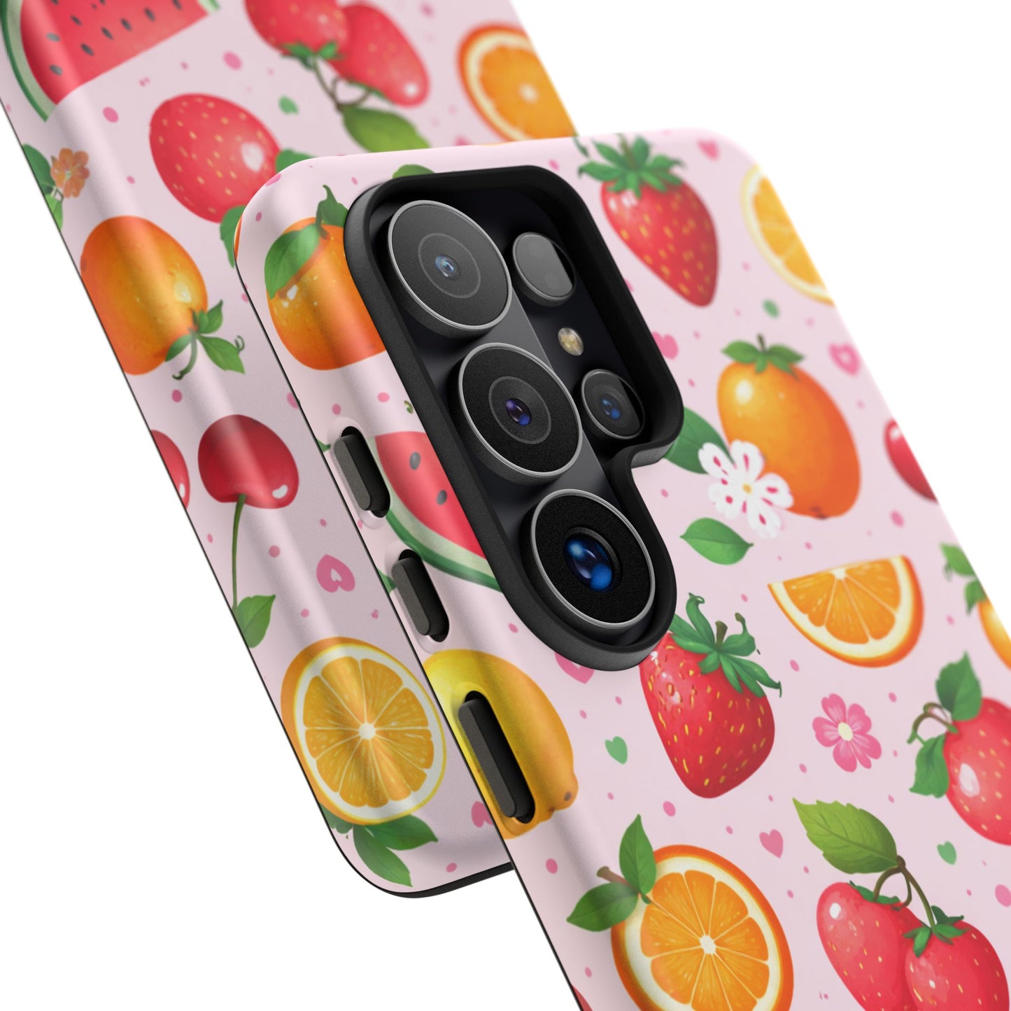 Fruit Phone Case – Tough Shockproof, Strawberry Cherry Citrus Summer Design for Iphone, Samsung Galaxy and Pixel