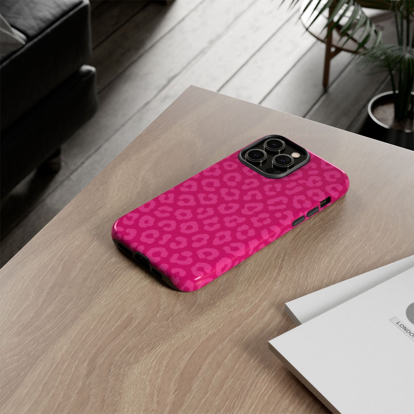 Hot Pink Leopard Print Phone Case – Bold Coquette Leopard Tough Case