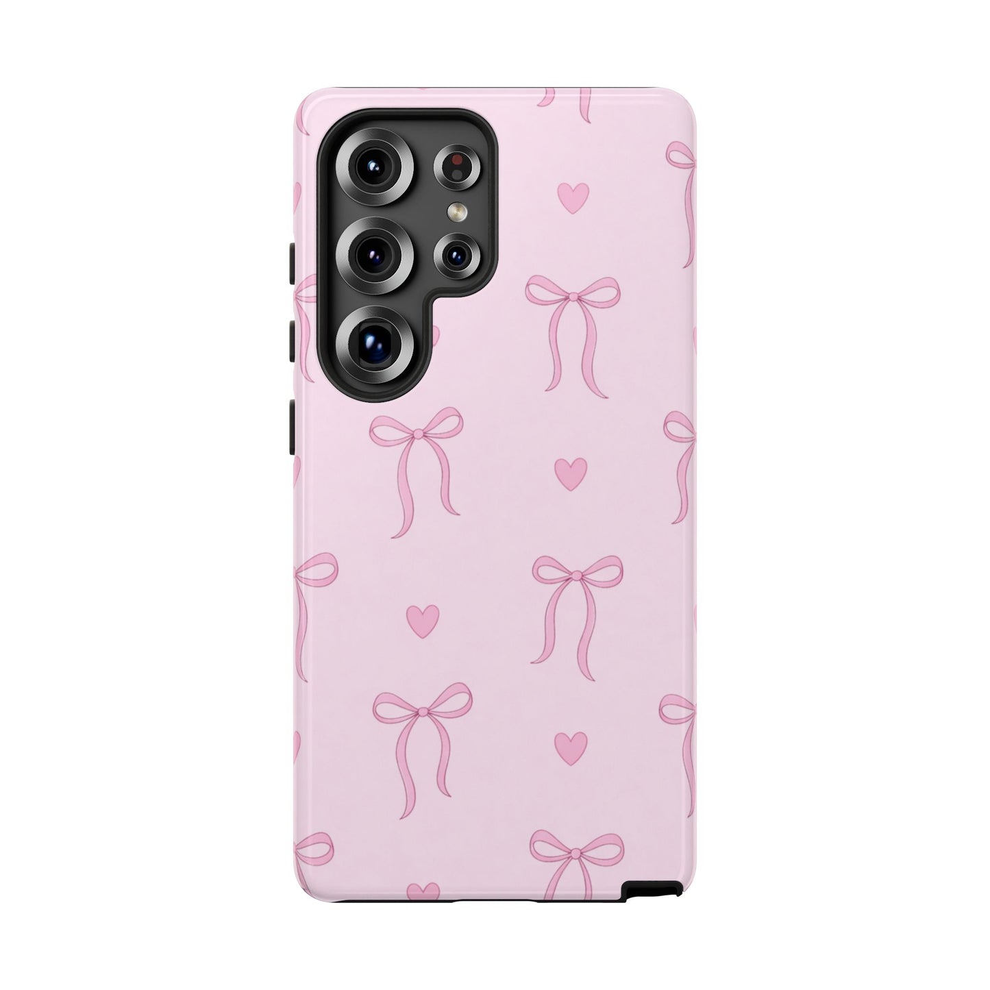 Pink Bow Heart Aesthetic Phone Case – Coquette Cute Tough Cover