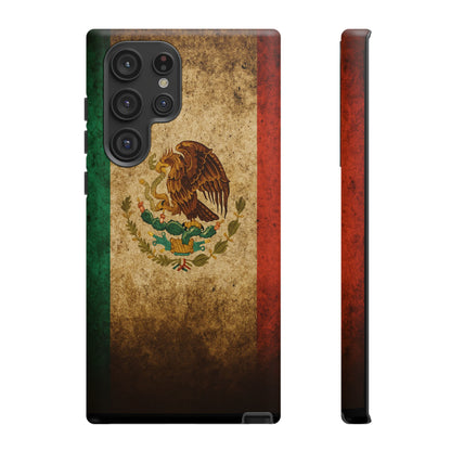 Vintage Mexico Flag Phone Case – Mexican Pride Grunge Flag Aesthetic Tough Case