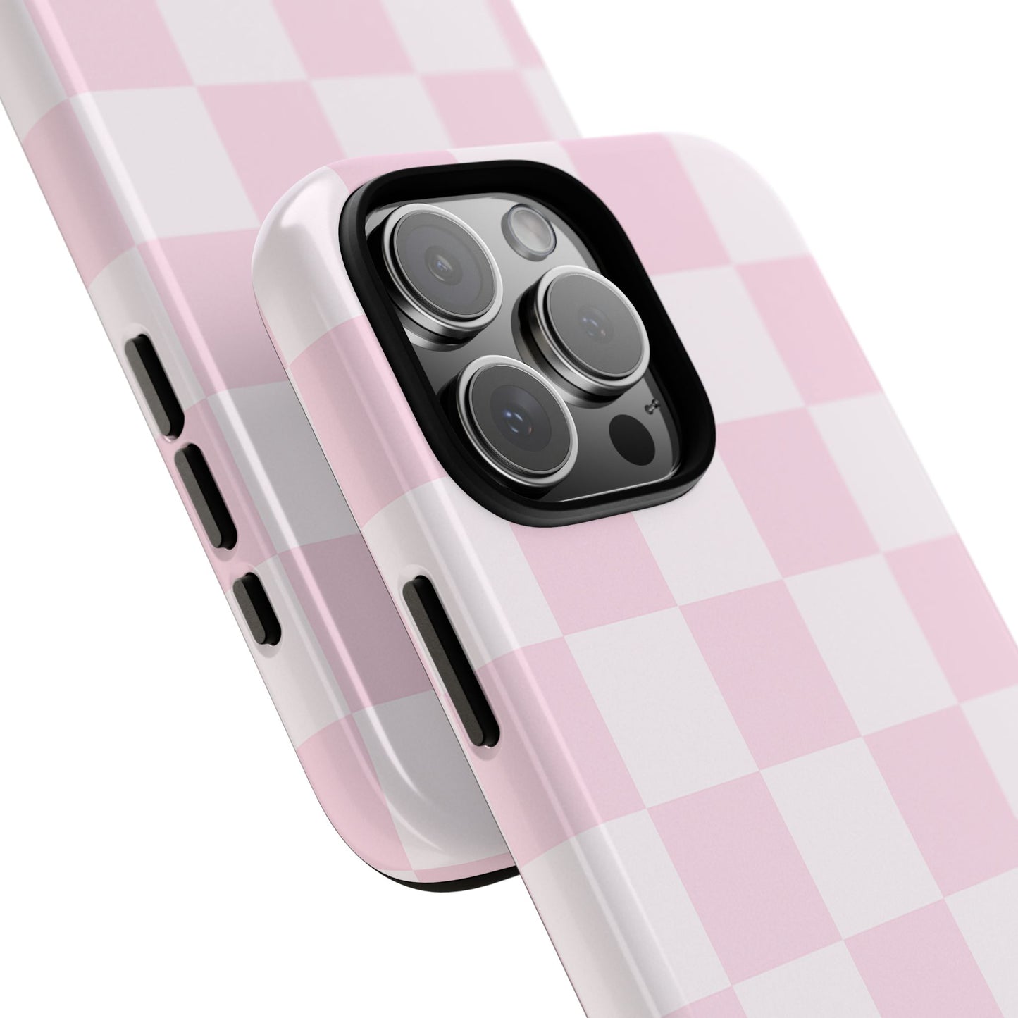 Light Pink Checkerboard Phone Case | Pastel Aesthetic Checkered iPhone & Samsung Tough Case