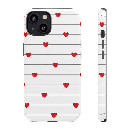 Red Heart Stripe iPhone Case | Tough Shockproof Love Aesthetic Cover