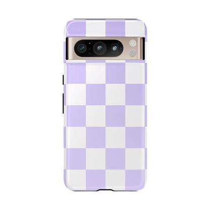 Lavender Checkerboard Phone Case | Pastel Aesthetic Checkered iPhone & Samsung Tough Case