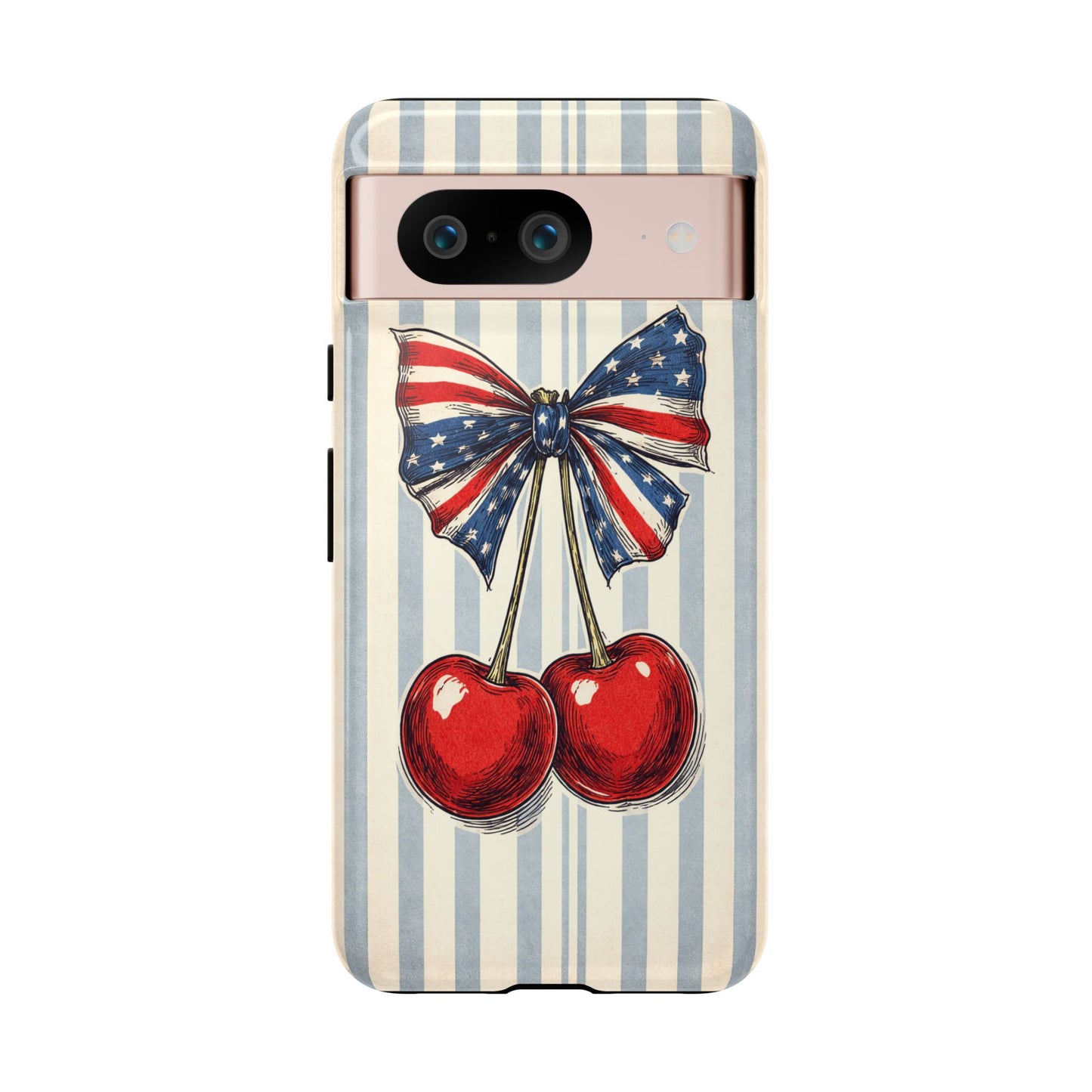 Patriotic Cherry Phone Case Americana Coquette Aesthetic iPhone Samsung