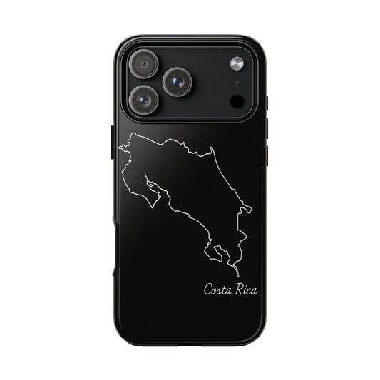 Costa Rica Outline Phone Case – Minimal Country Map Tough Case (iPhone, Samsung, Pixel)
