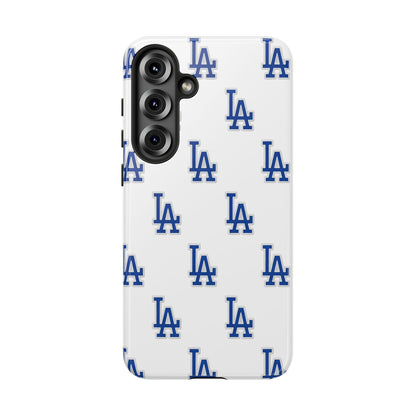 Blue LA Monogram Pattern Phone Case | Minimal Baseball Inspired Tough Cover