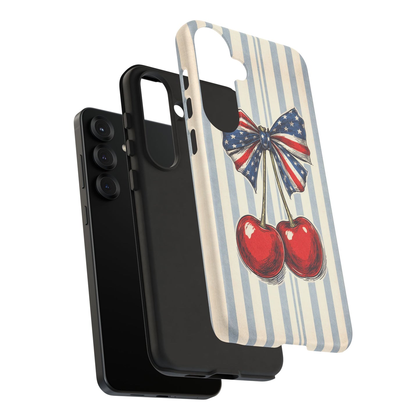 Patriotic Cherry Phone Case Americana Coquette Aesthetic iPhone Samsung
