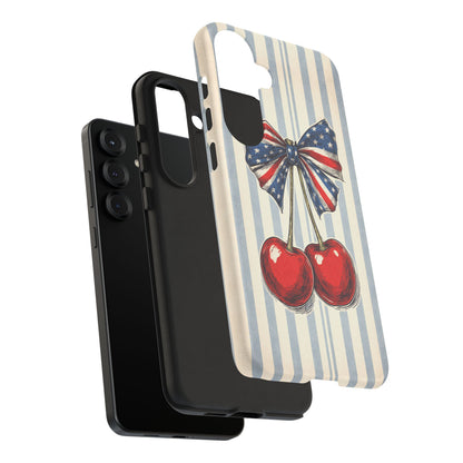 Patriotic Cherry Phone Case Americana Coquette Aesthetic iPhone Samsung