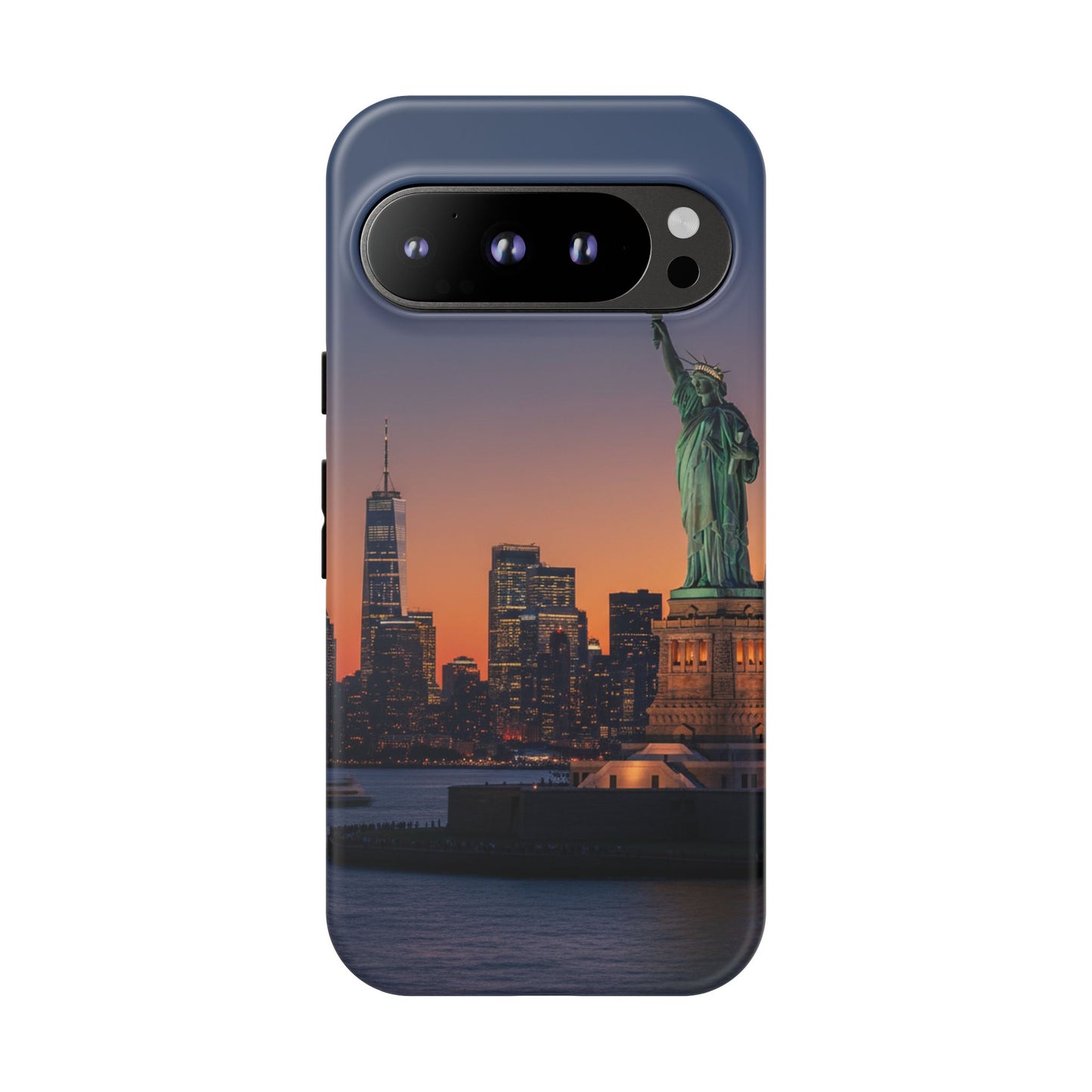 Statue of Liberty Sunset Phone Case – New York City Skyline Travel Aesthetic Tough Case