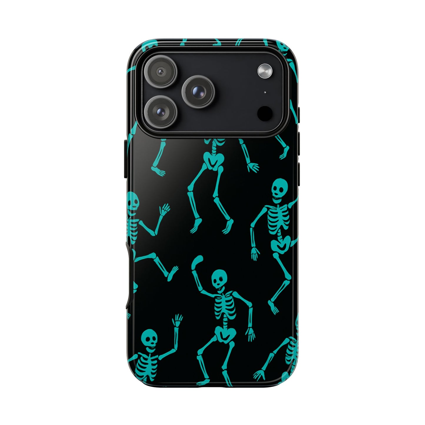 Dancing Teal Skeletons Phone Case | Tough Protective Case for Iphone, Samsung Galaxy and Pixel