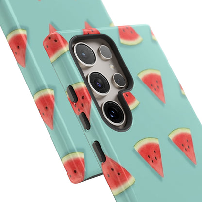 Watermelon Phone Case – Pastel Blue Summer Fruit Tough Case (iPhone, Samsung, Pixel)