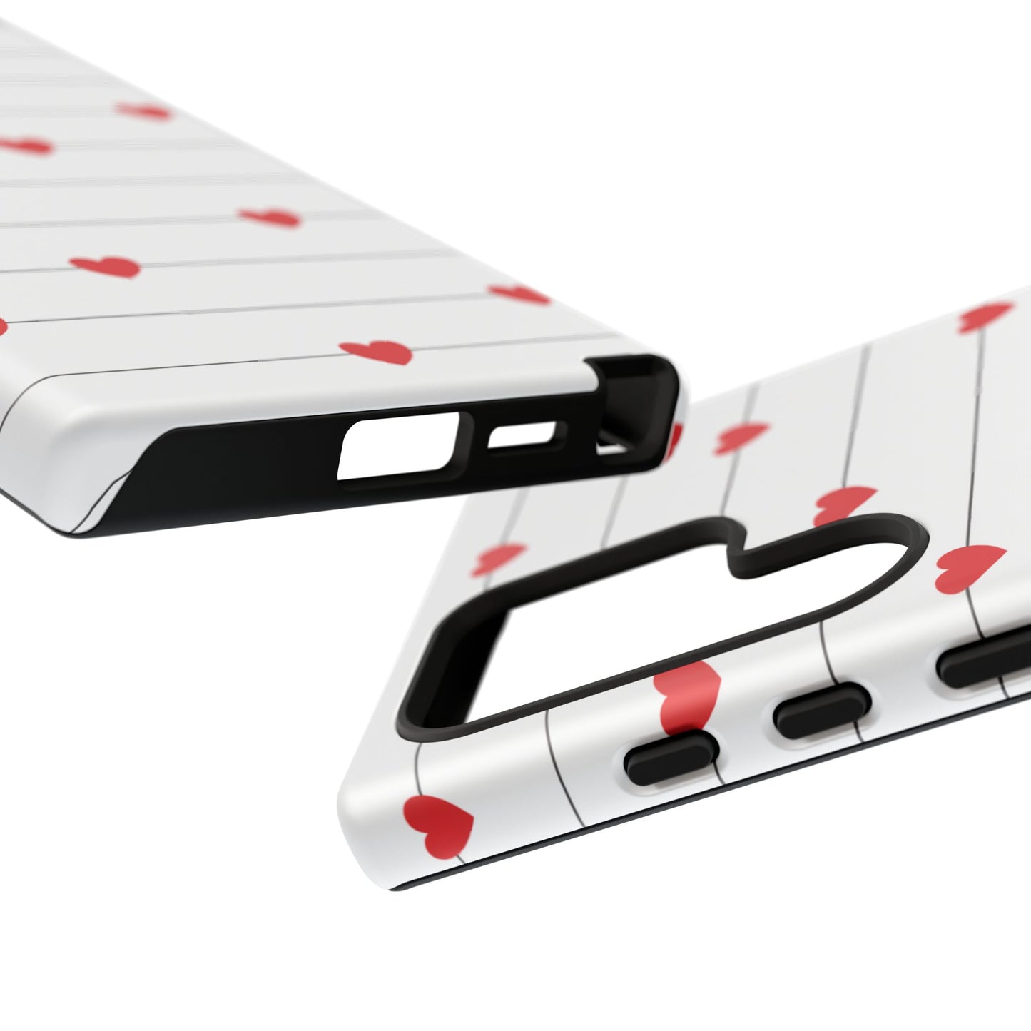 Red Heart Stripe iPhone Case | Tough Shockproof Love Aesthetic Cover
