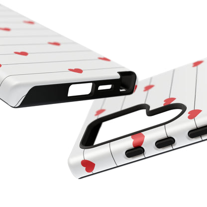 Red Heart Stripe iPhone Case | Tough Shockproof Love Aesthetic Cover