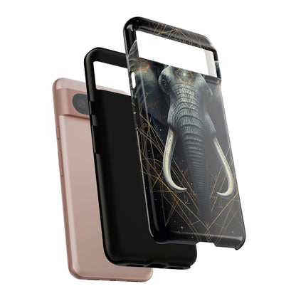 Elephant Mandala Phone Case – Black and Gold Spiritual Elephant Tough Protective Case