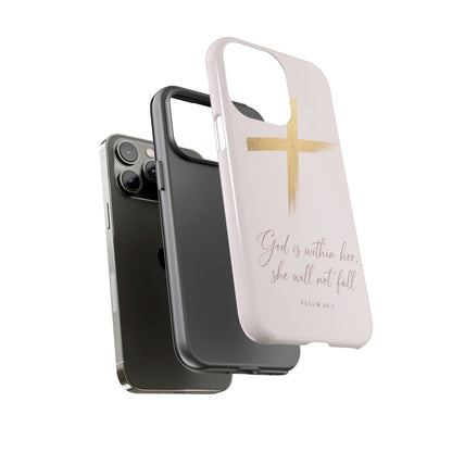 Psalm 46:5 God Is Within Her Christian Cross Phone Case Faith Gift