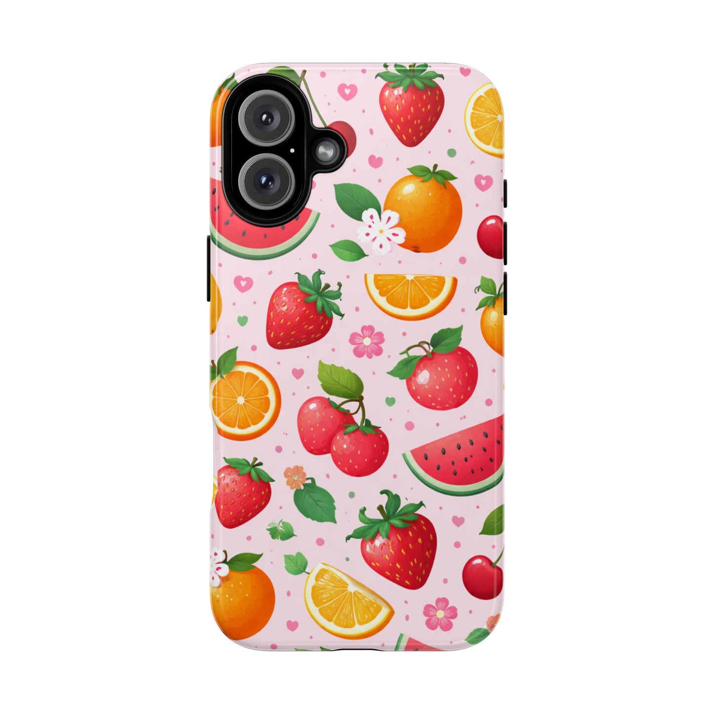 Fruit Phone Case – Tough Shockproof, Strawberry Cherry Citrus Summer Design for Iphone, Samsung Galaxy and Pixel