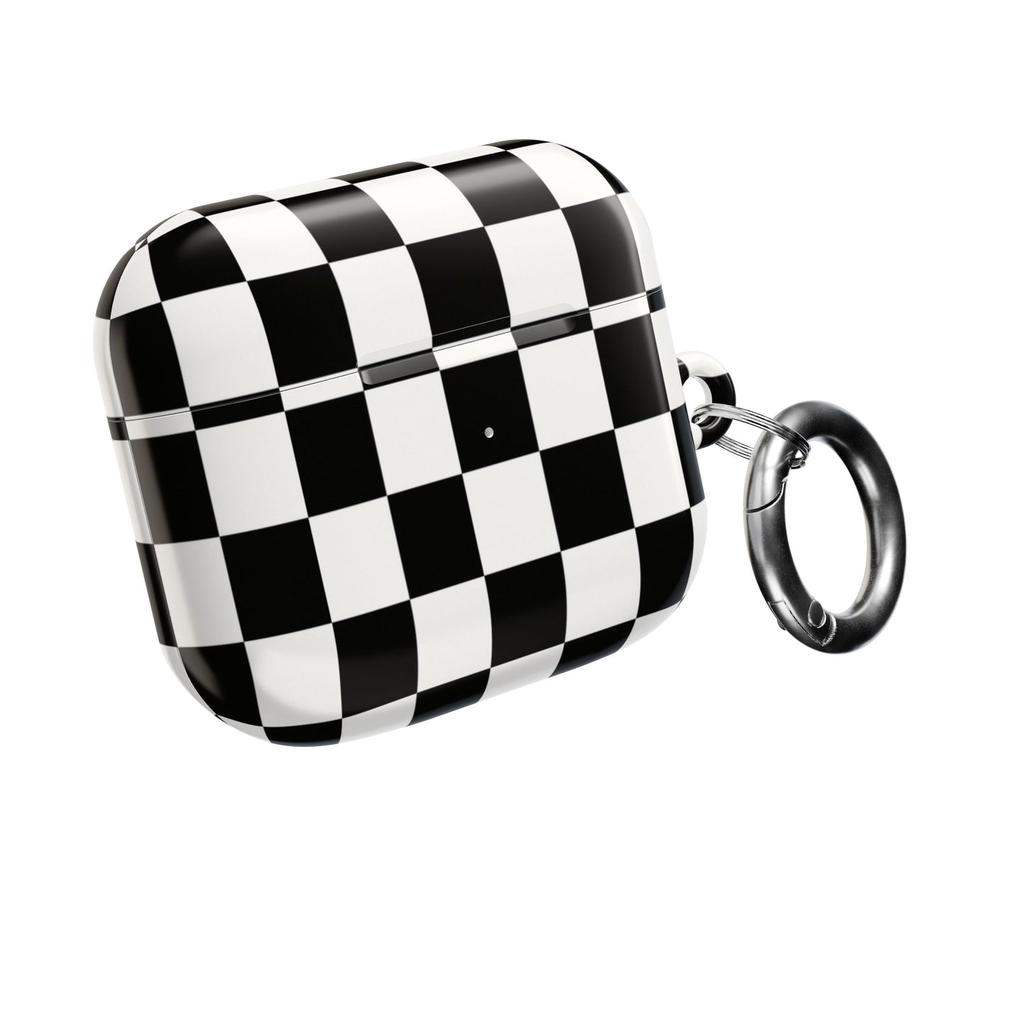 Checkerboard AirPod Case – Black & White Retro Pattern