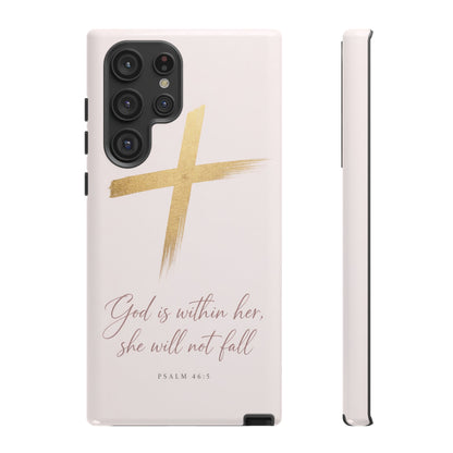 Psalm 46:5 God Is Within Her Christian Cross Phone Case Faith Gift