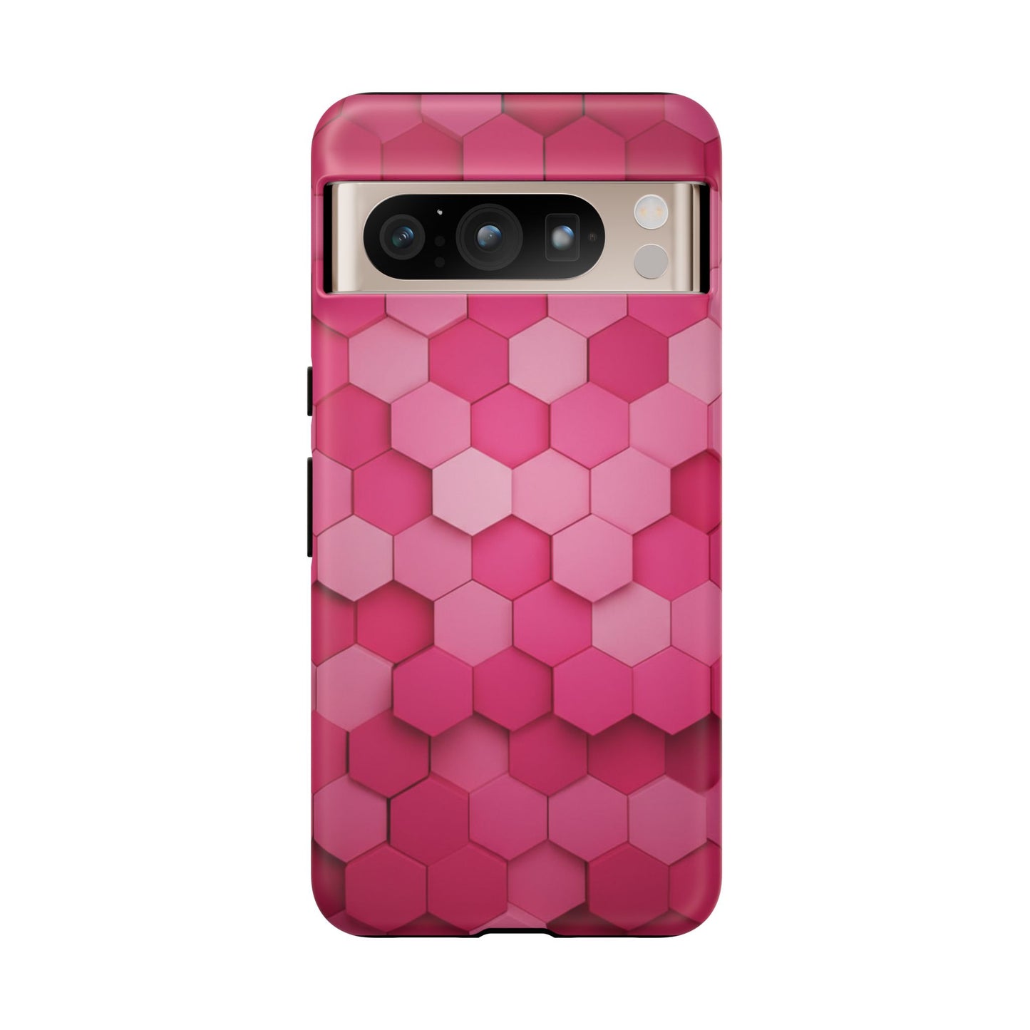 Hot Pink Hexagon Phone Case | Honeycomb Geometric Aesthetic | Cute Pink iPhone & Samsung Tough Protective Case